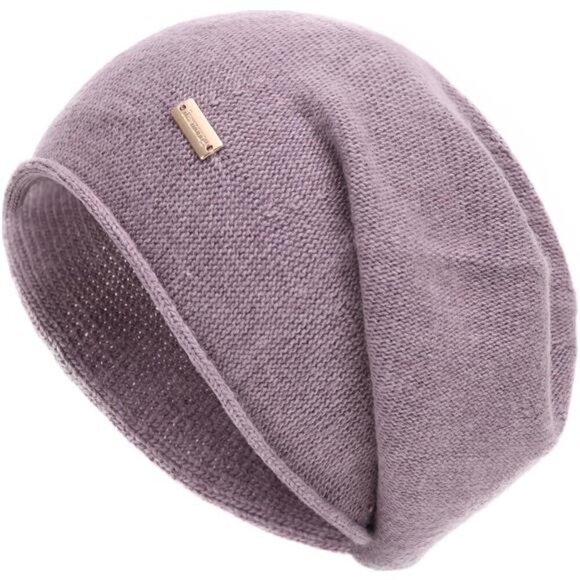 Ladies Wool Knitted Skull Beanies Cap Mixed Purple - Picture 1 of 6